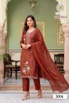Varnika Vol 2 By Passion Tree Roman Silk Kurti With Bottom Dupatta